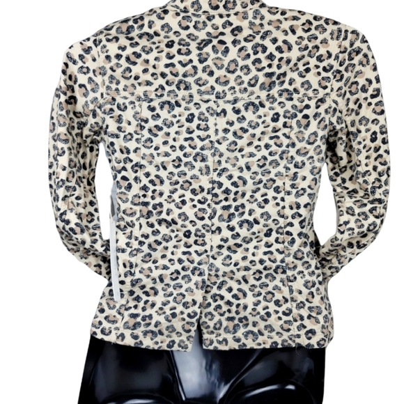 NWT Caslon Leopard Print Button Down‎ Women's Utility Jacket Size XXS - Picture 8 of 11